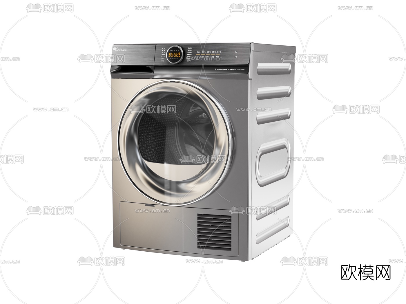 现代智能滚筒洗衣机3d模型