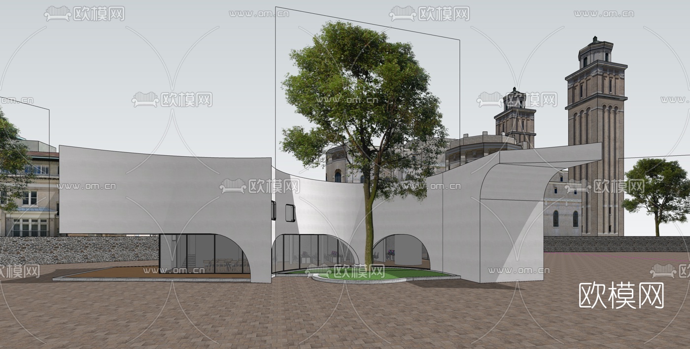 现代咖啡馆su模型下载（渲染图4）