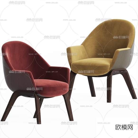 现代布艺单人椅3d模型下载