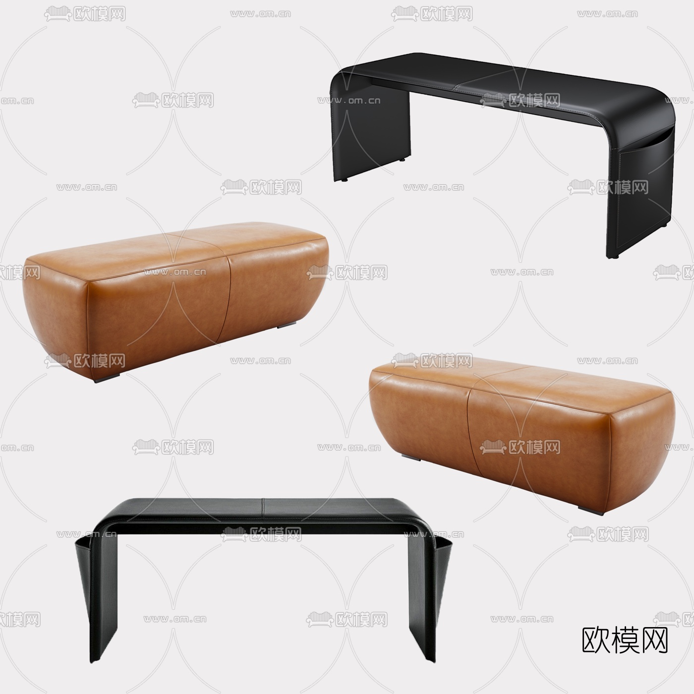 现代床尾凳脚踏3d模型下载