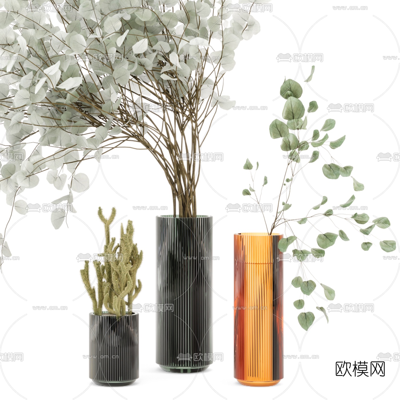 现代花瓶花艺摆件3d模型