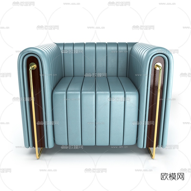 现代皮革单人沙发免费3d模型下载
