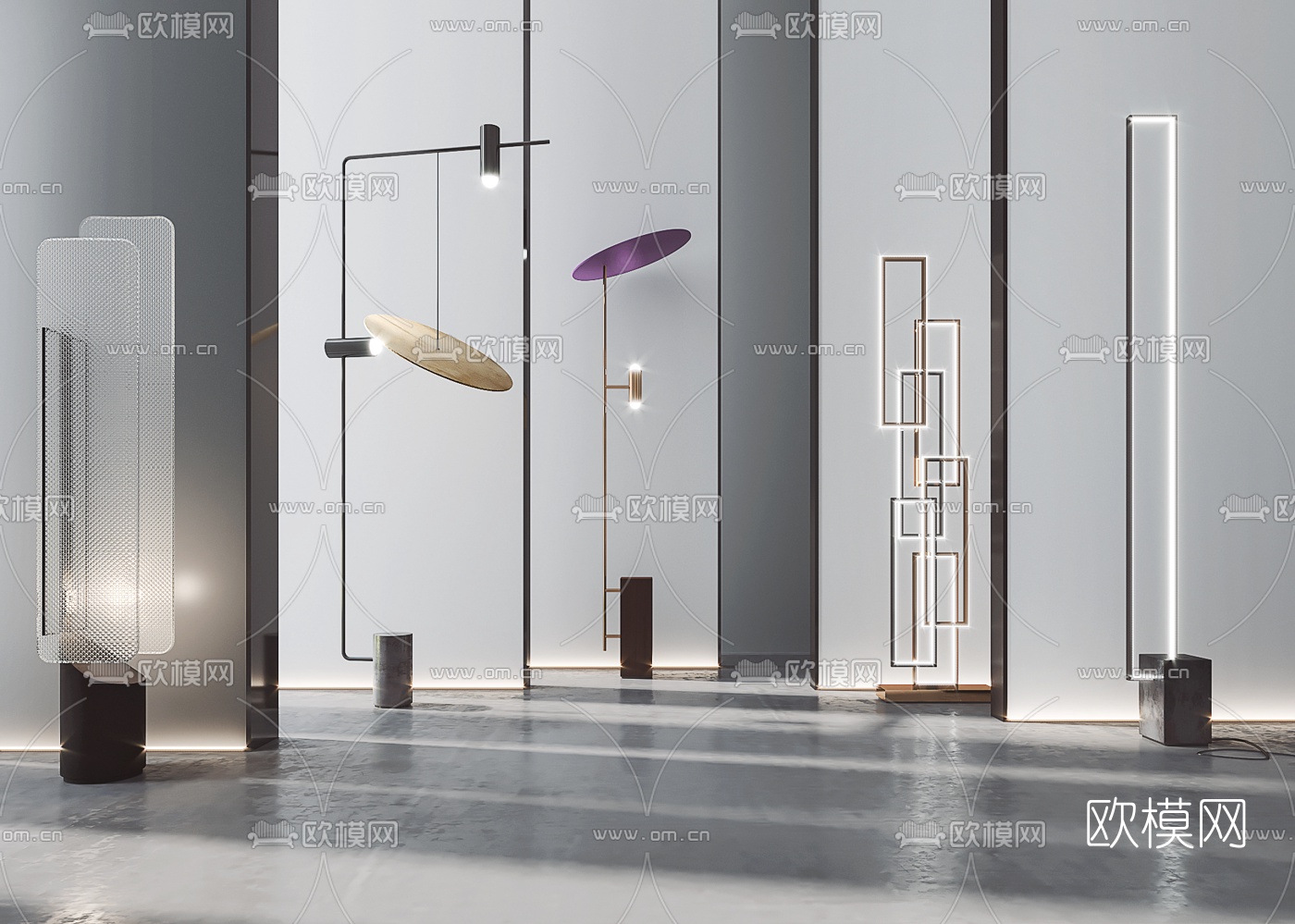 现代创意落地灯3d模型下载