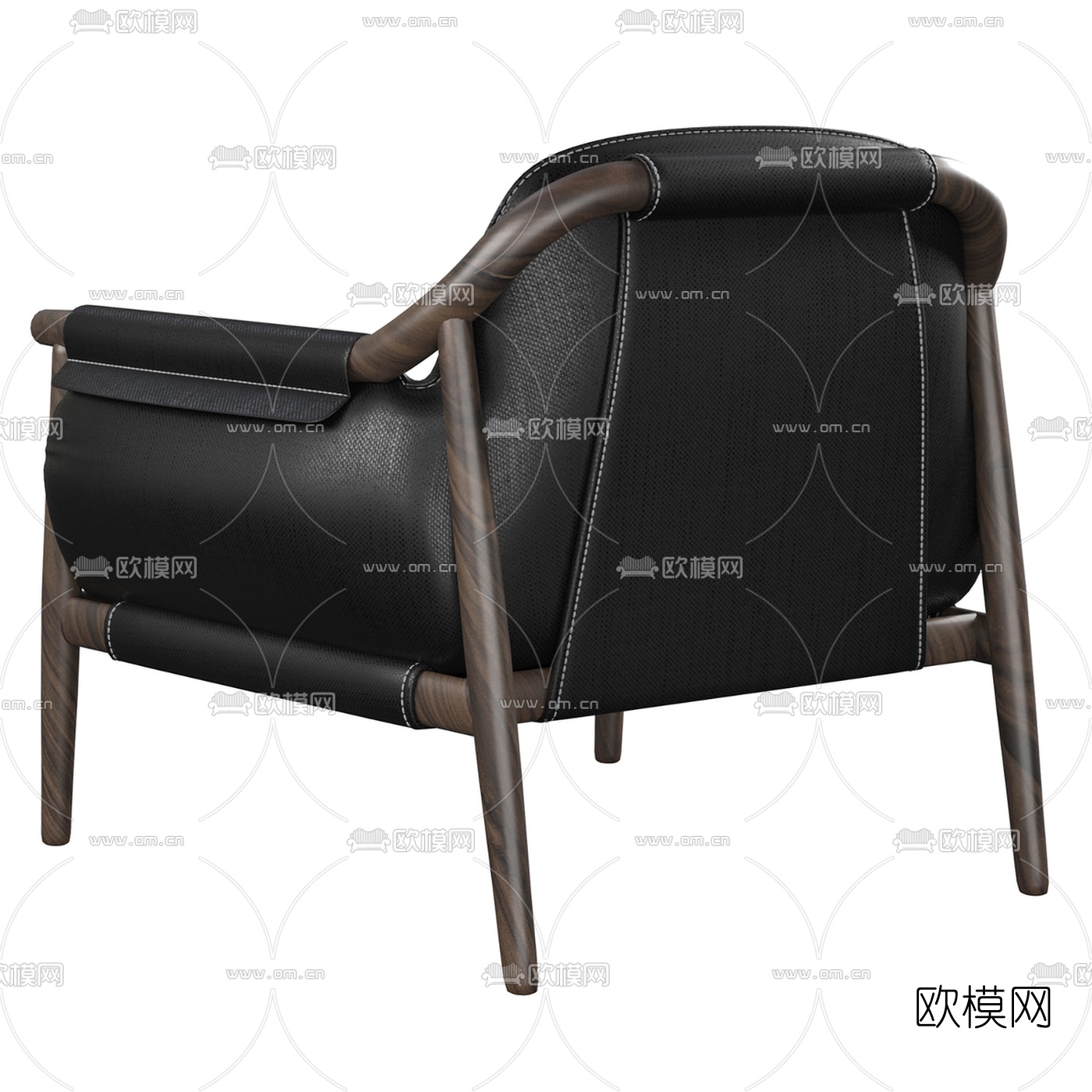 Poltrona Frau 皮革休闲椅3d模型下载（渲染图3）