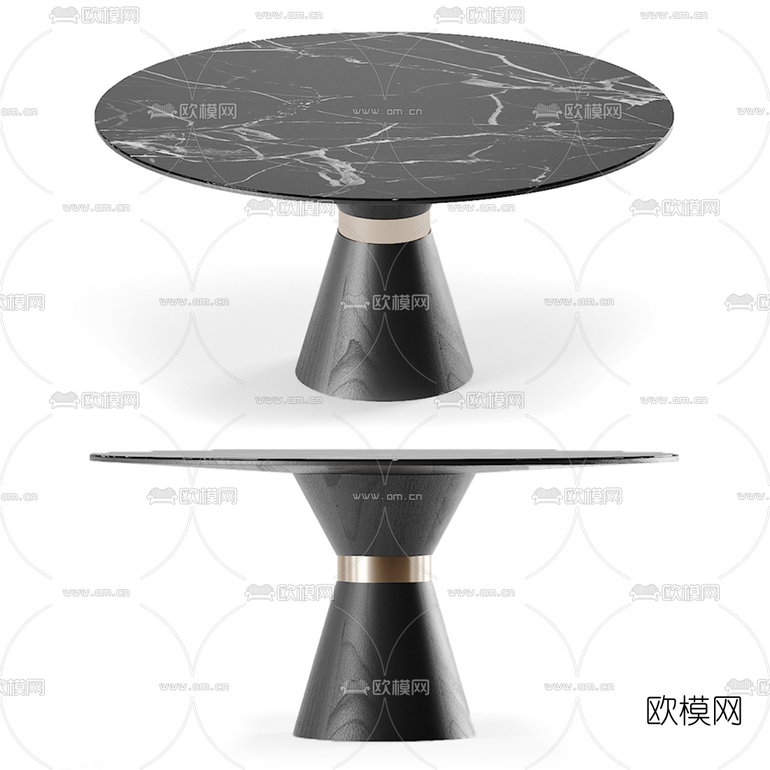 现代圆形餐桌3d模型