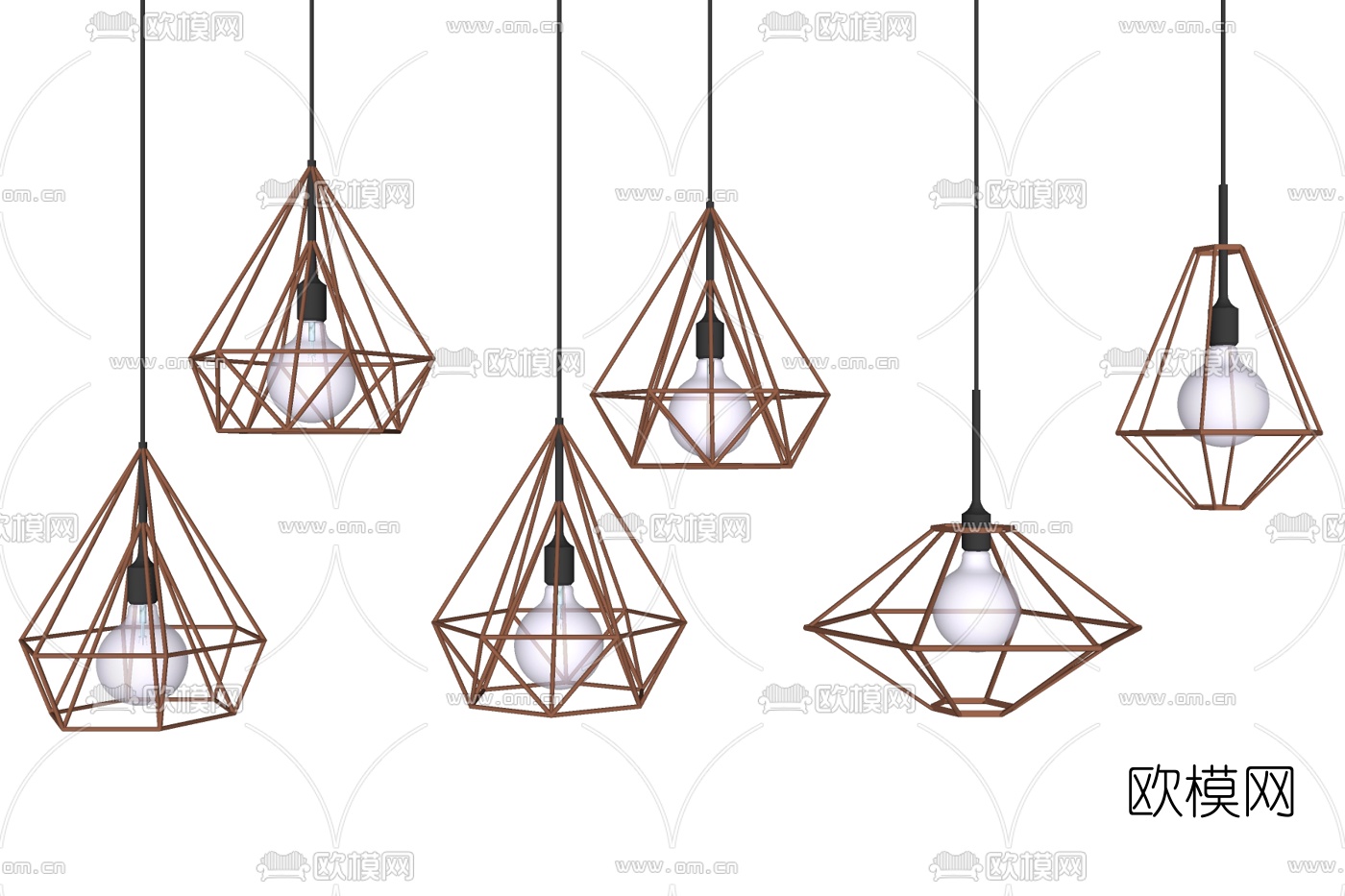 北欧吊灯su模型下载