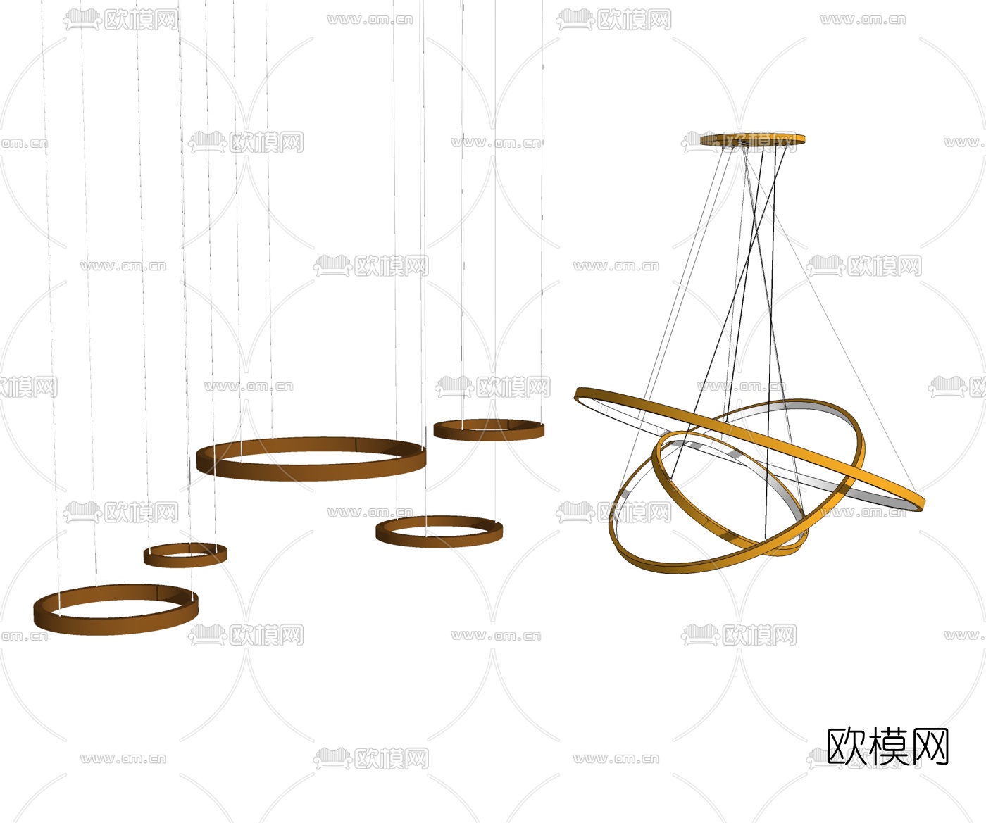 现代金属环形吊灯su模型下载_ID10624503_sketchup模型下载-欧模网