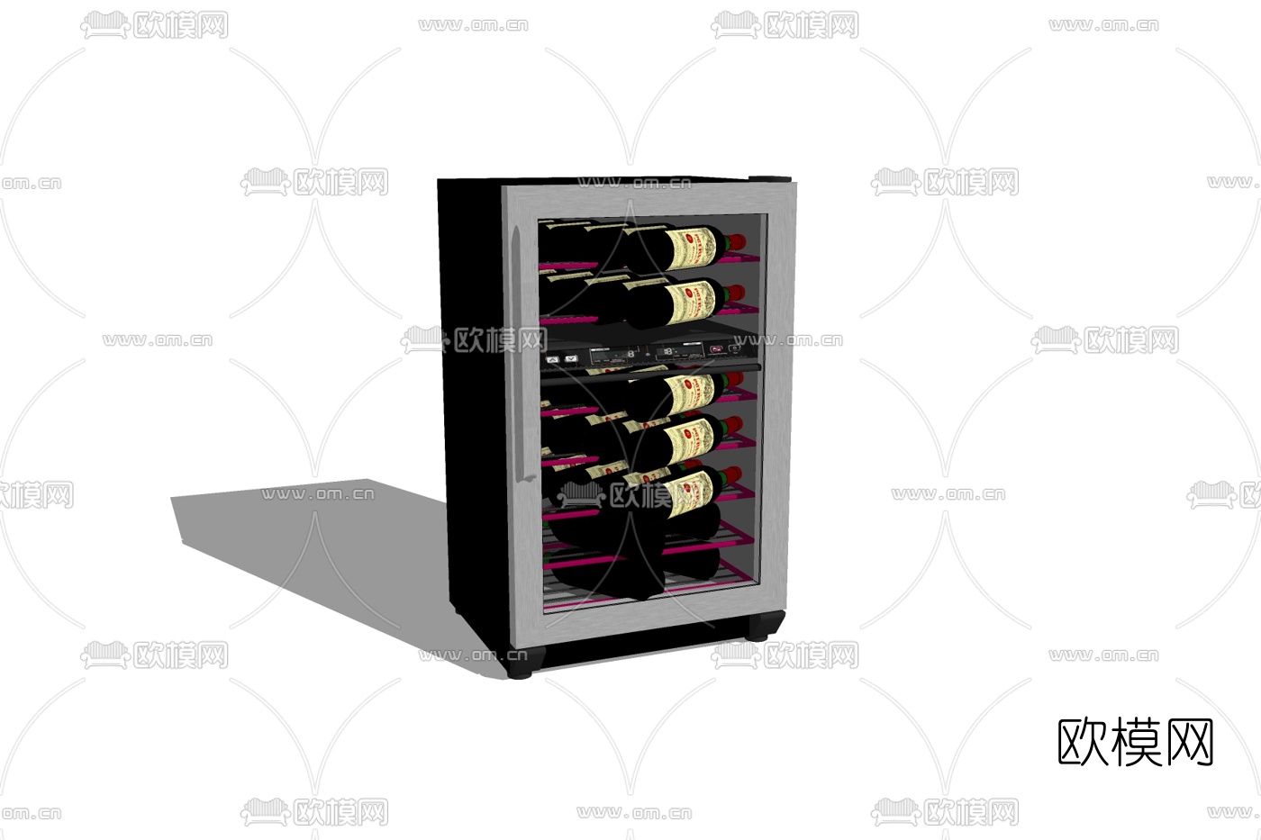 现代酒柜免费su模型下载