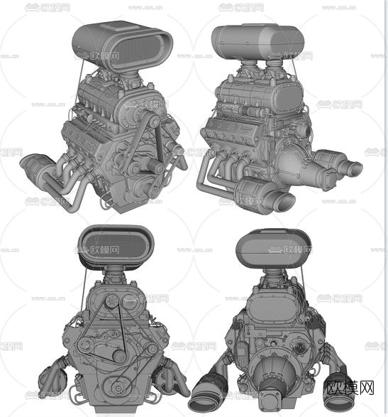 现代发动机搅拌机su模型下载