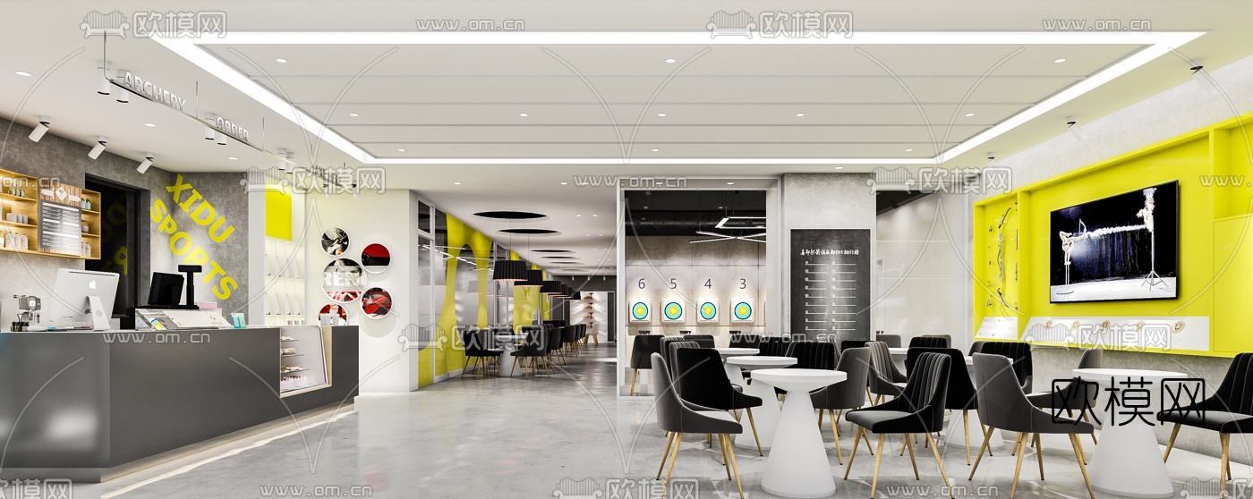 现代射箭馆3d模型下载（渲染图2）