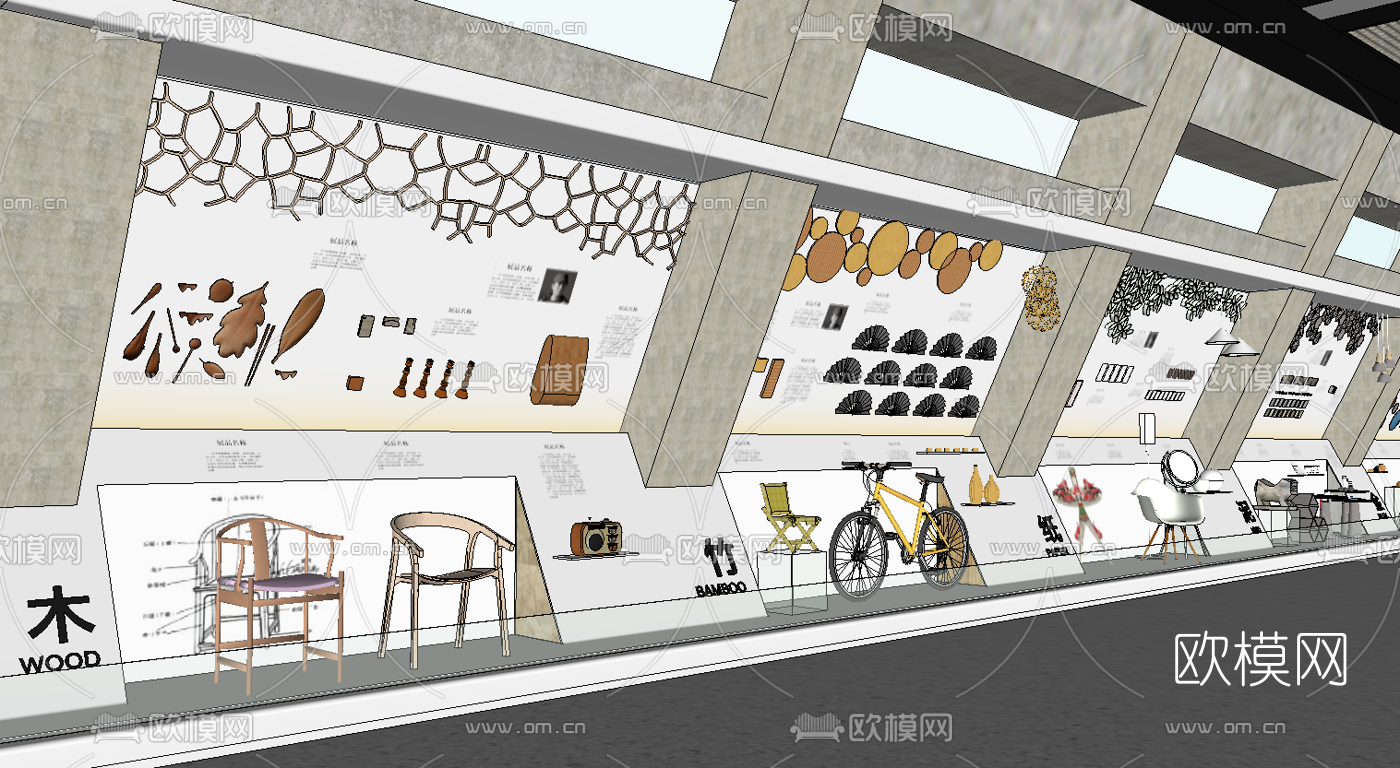 现代少年宫博物馆su模型下载（渲染图3）