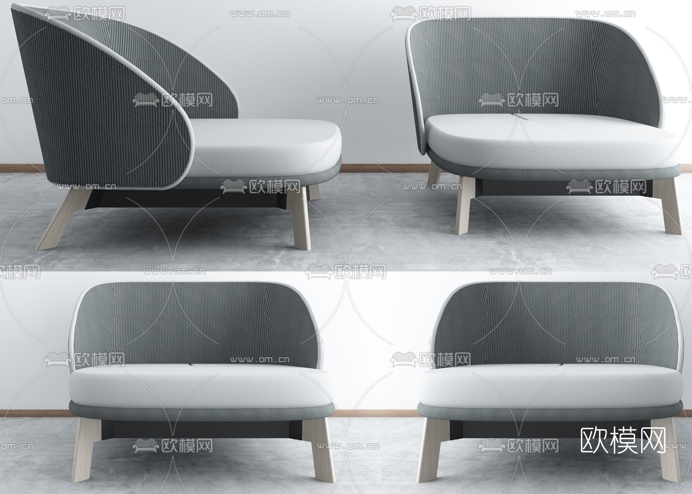 现代休闲椅3d模型