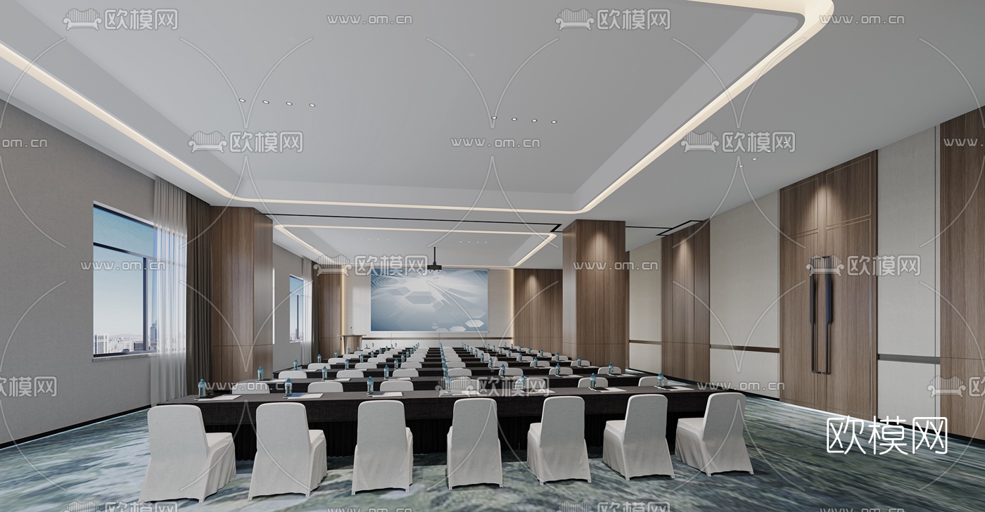 现代酒店会议3d模型下载
