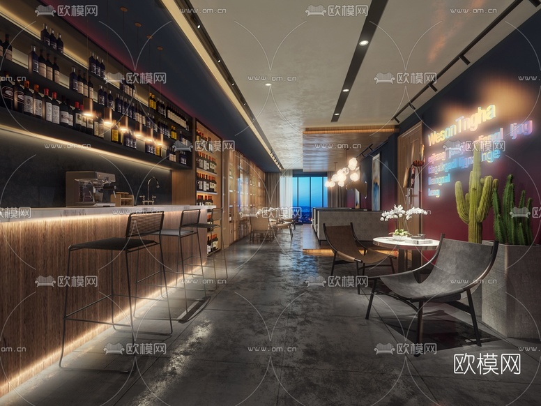 现代酒吧3d模型下载(渲染图1)