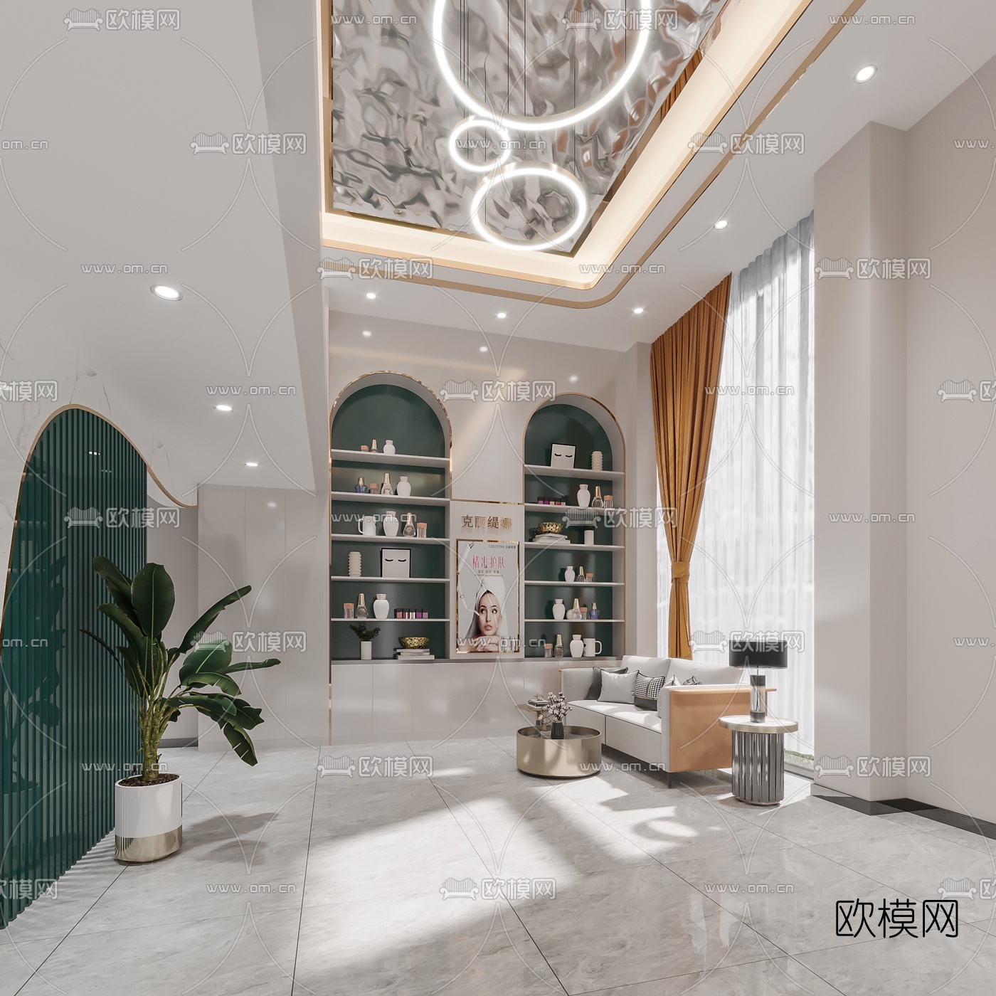 现代美容院3d模型