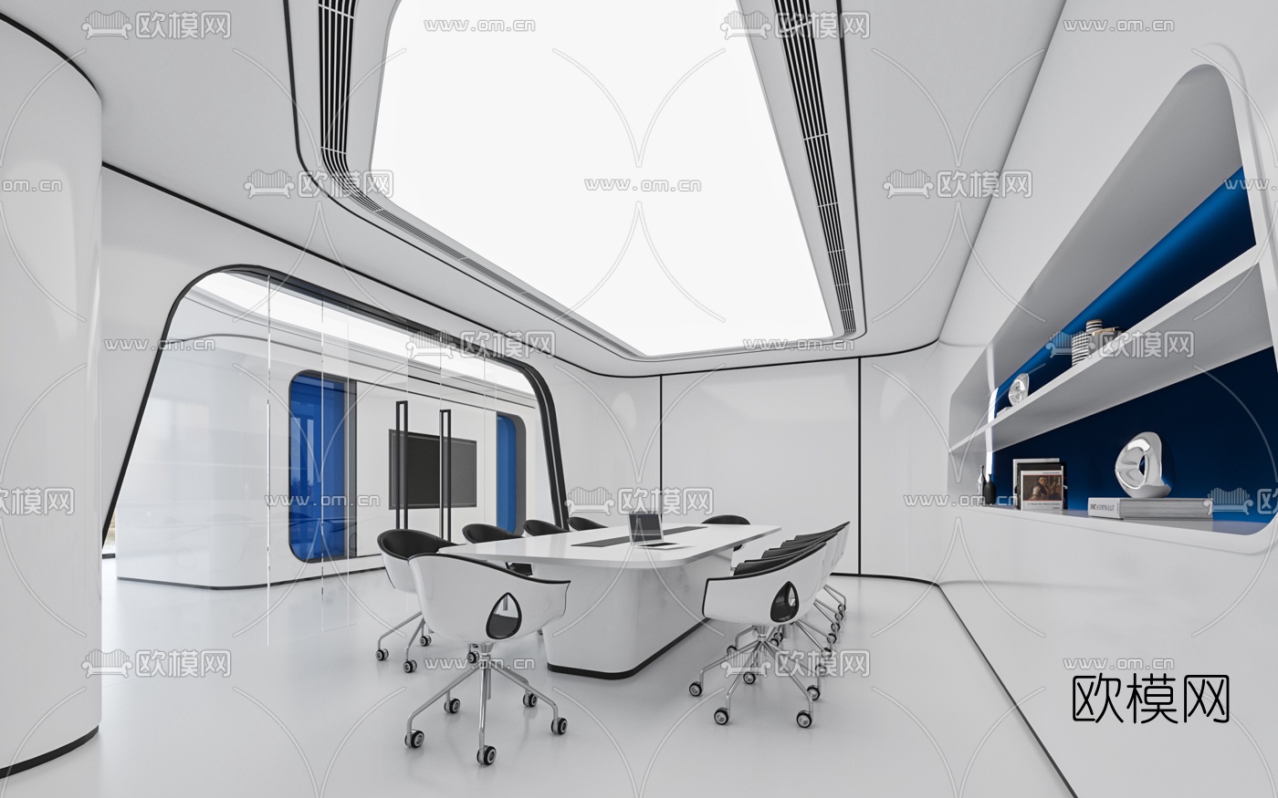 后现代会议室3d模型下载