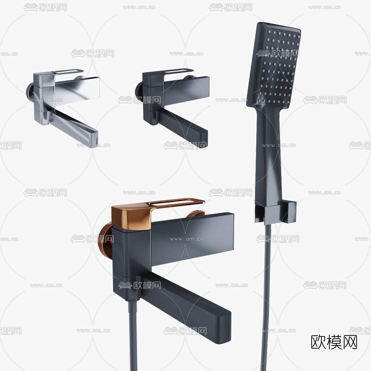 现代花洒水龙头3d模型