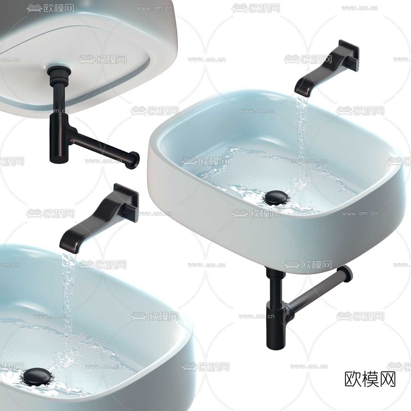 现代洗手台3d模型