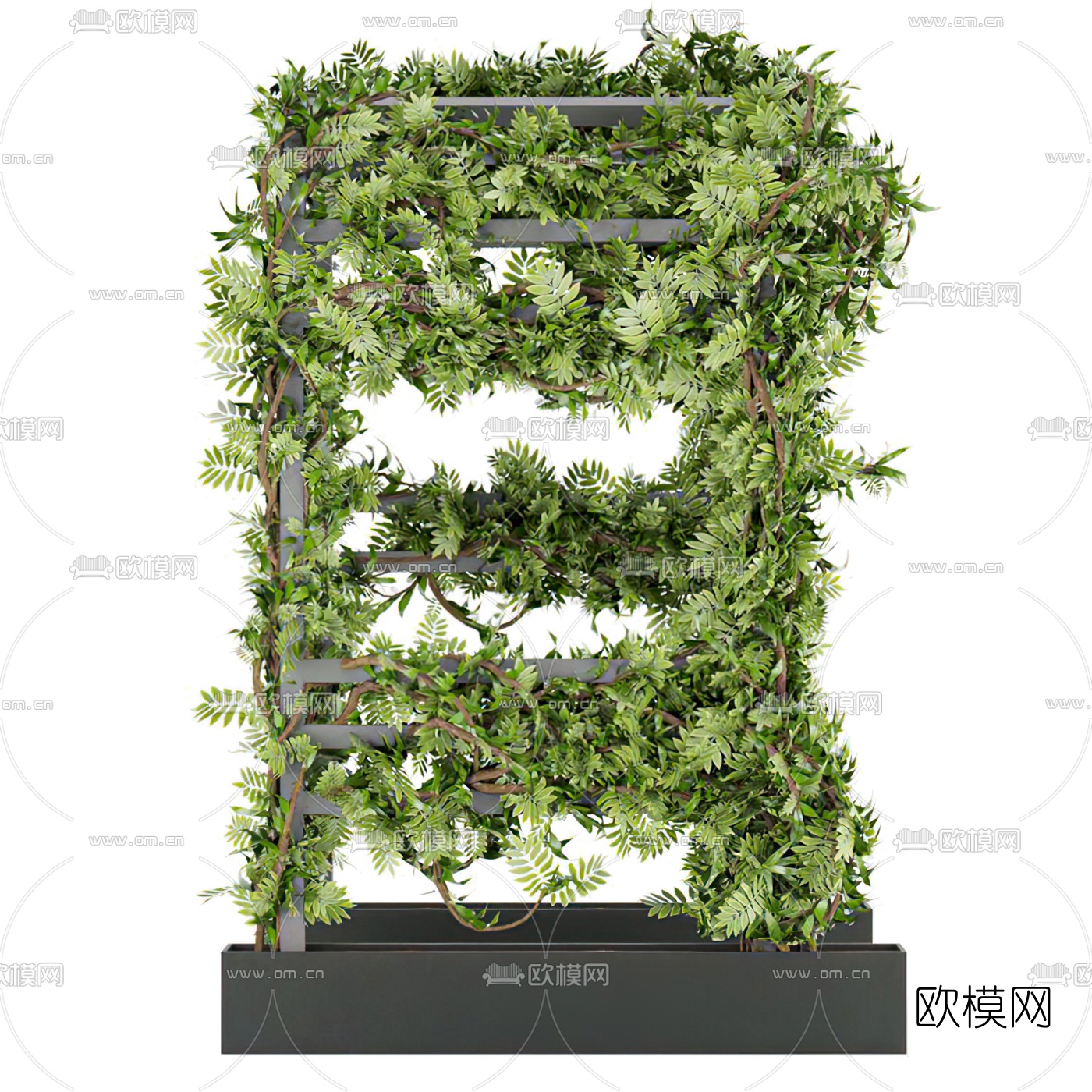 现代绿植藤蔓廊架构件3d模型下载（渲染图2）