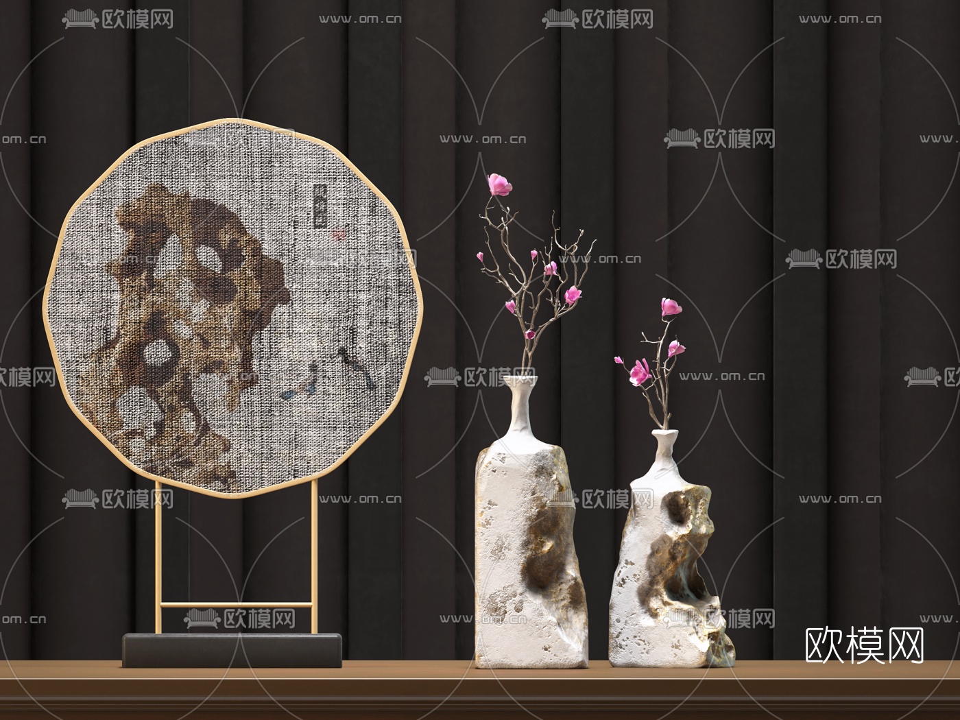 新中式插花装饰摆件3d模型