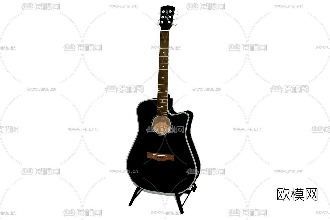 现代吉他su模型下载
