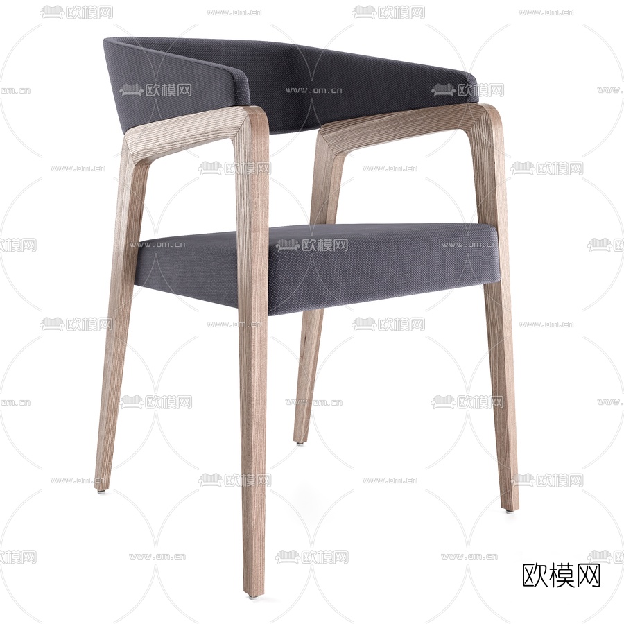 北欧布艺单椅3d模型下载（渲染图2）