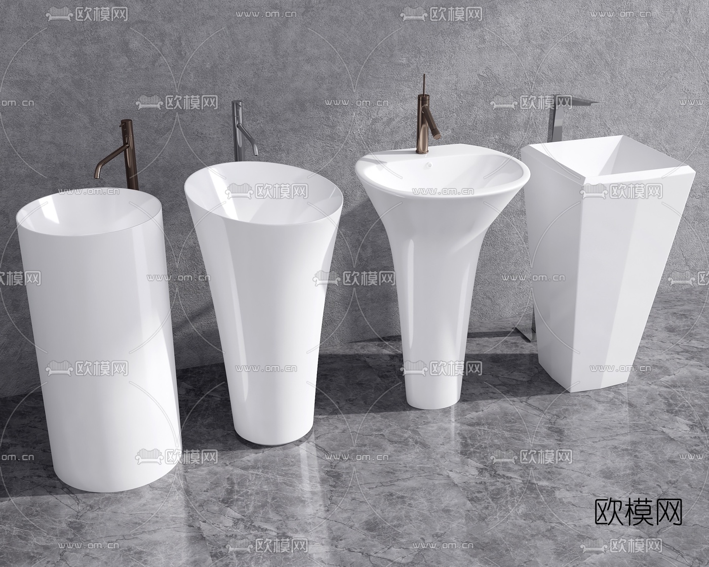 现代立式洗手台3d模型