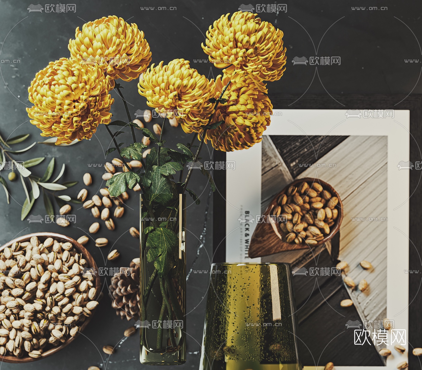 现代水培花艺花瓶3d模型下载