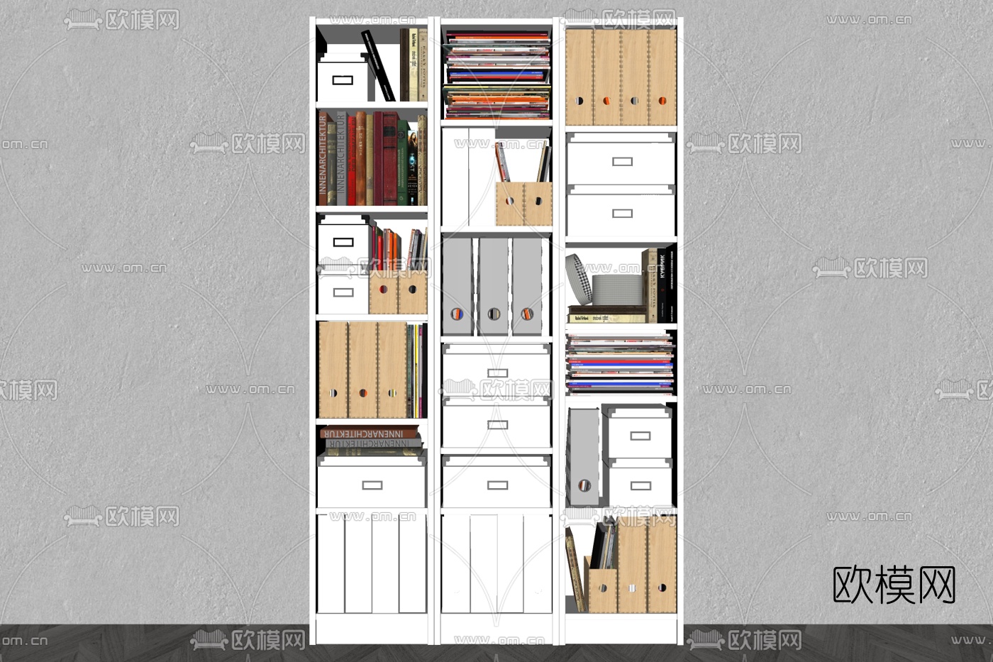 现代文件柜su模型下载