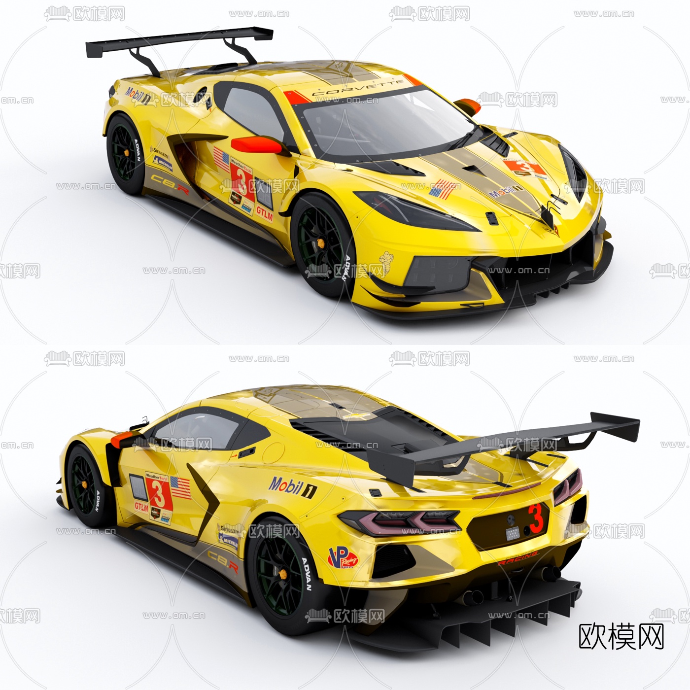 现代雪佛兰科尔维特赛车3d模型
