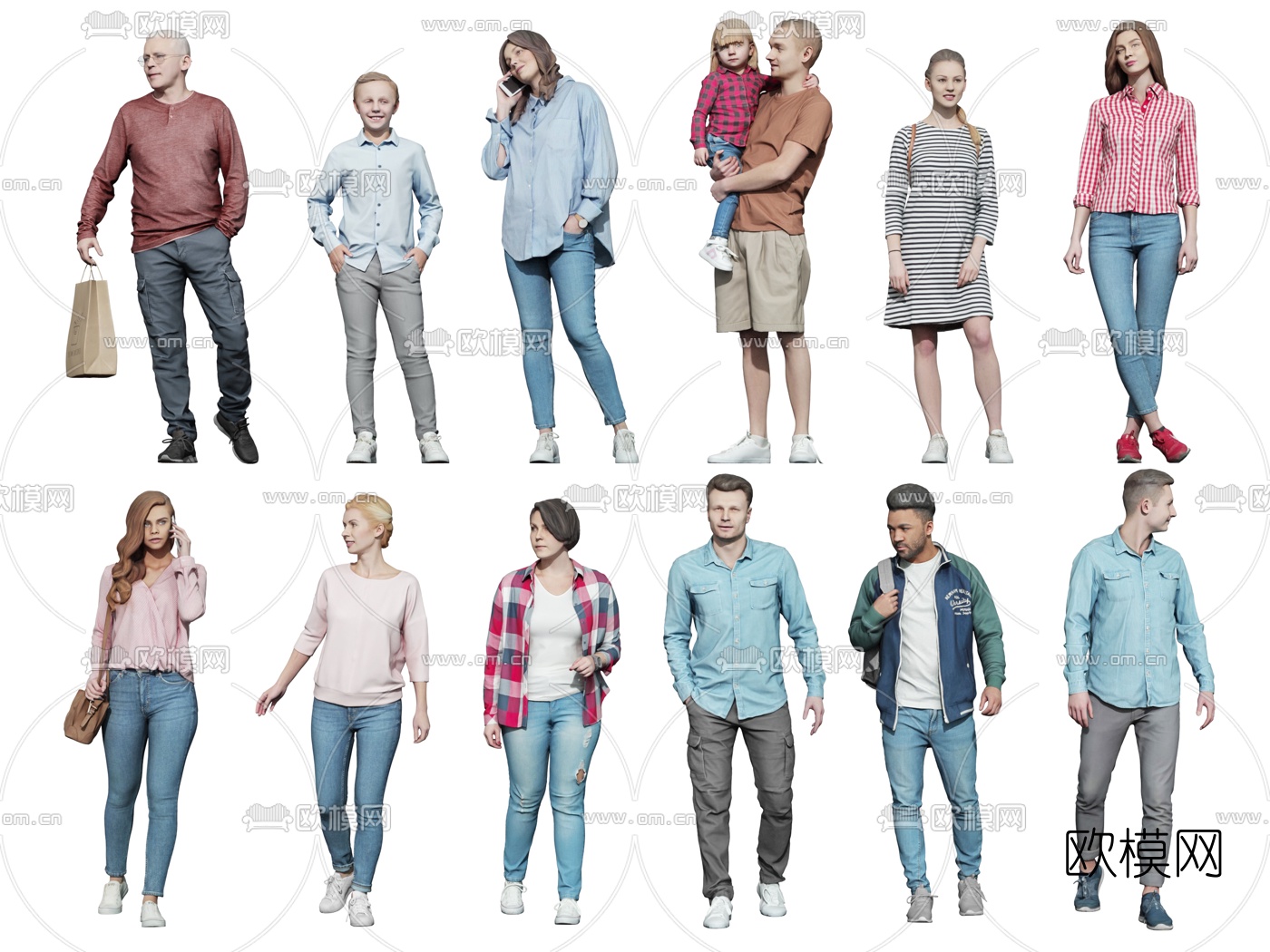 欧式时尚人物3d模型下载