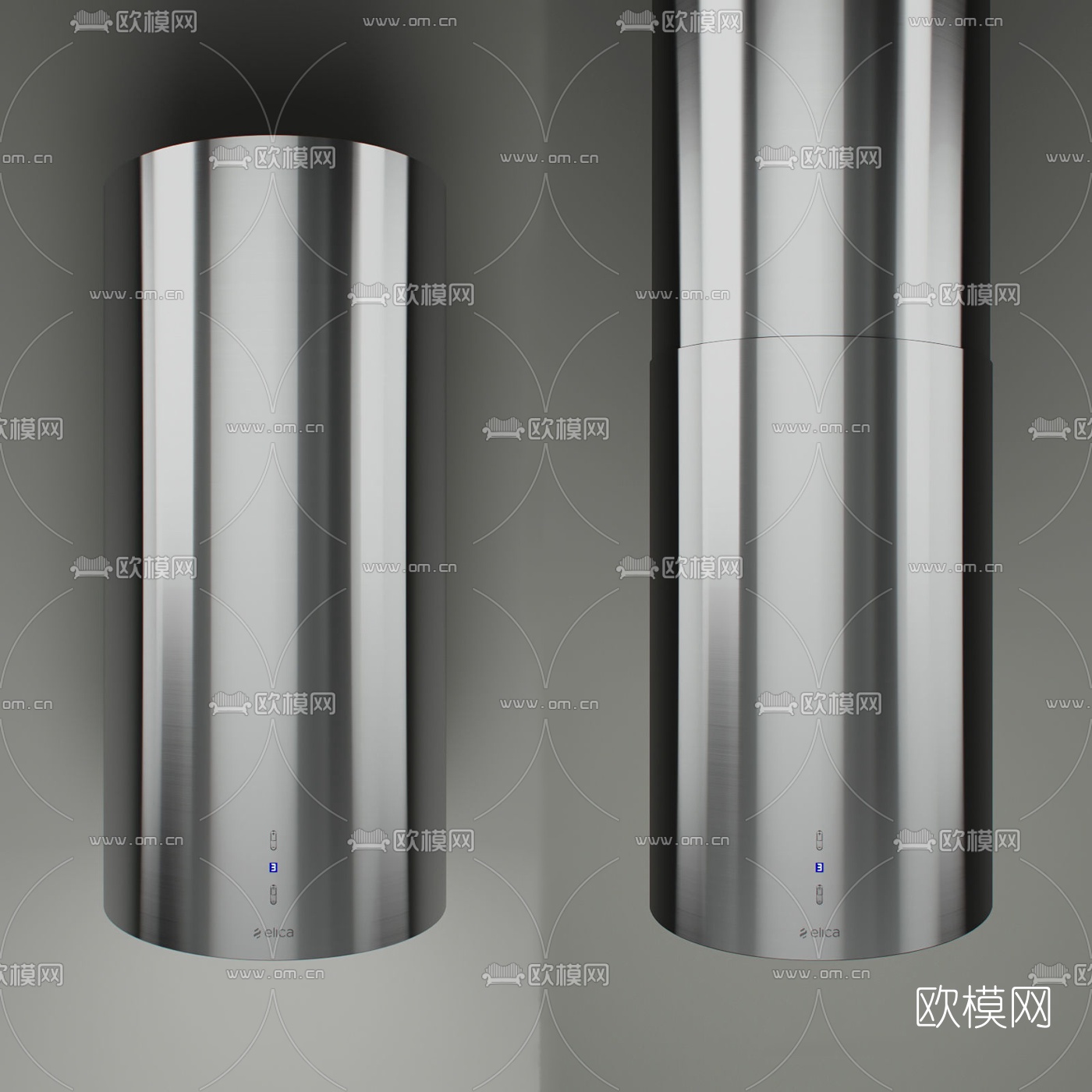 现代圆柱抽油烟机3d模型
