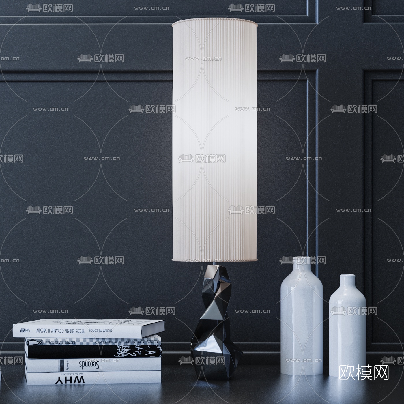 后现代陶瓷台灯3d模型下载（渲染图1）