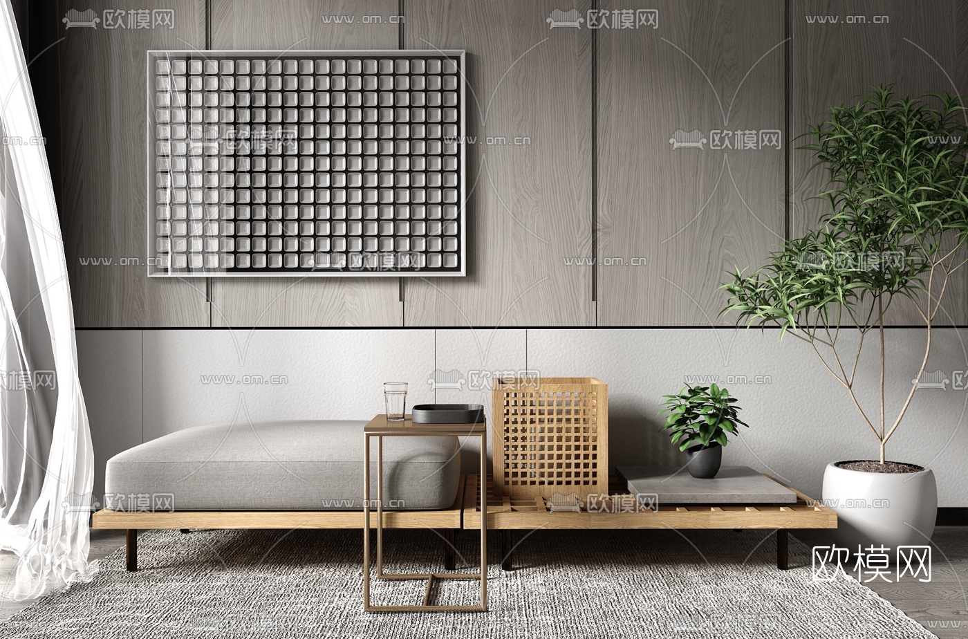 现代沙发凳床尾凳角几3d模型下载