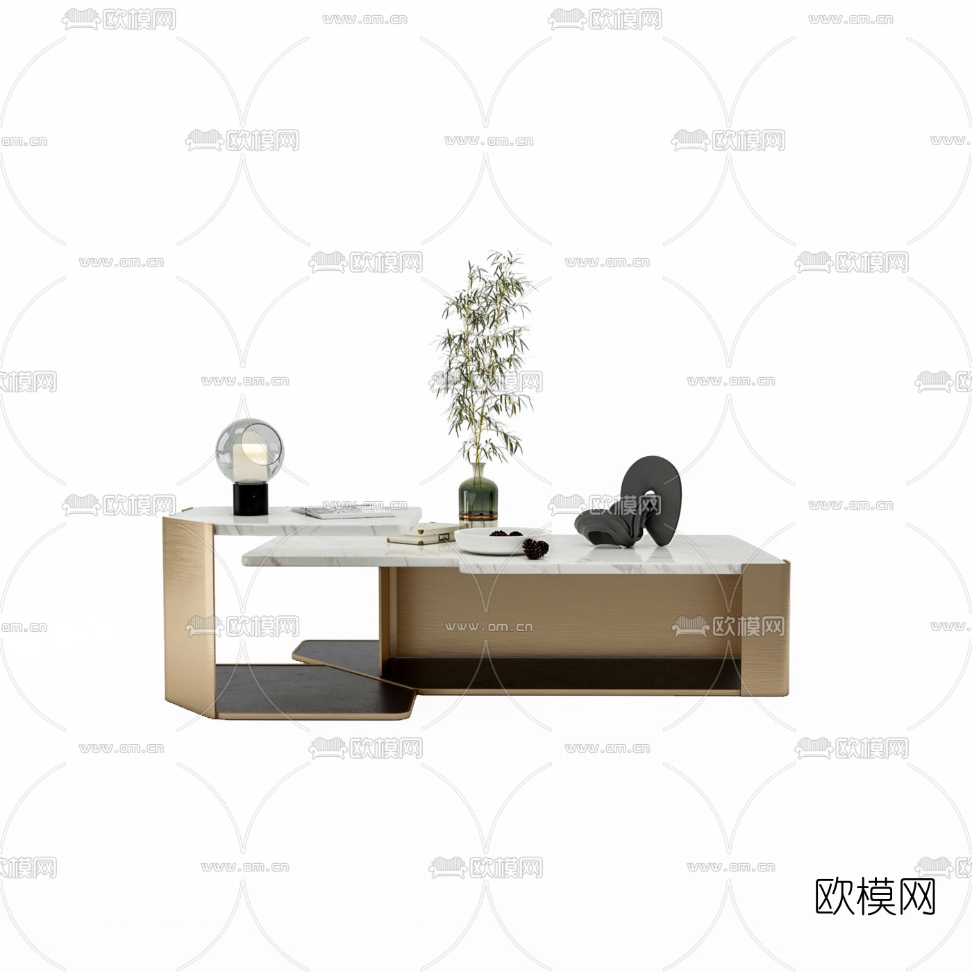 现代轻奢茶几3d模型