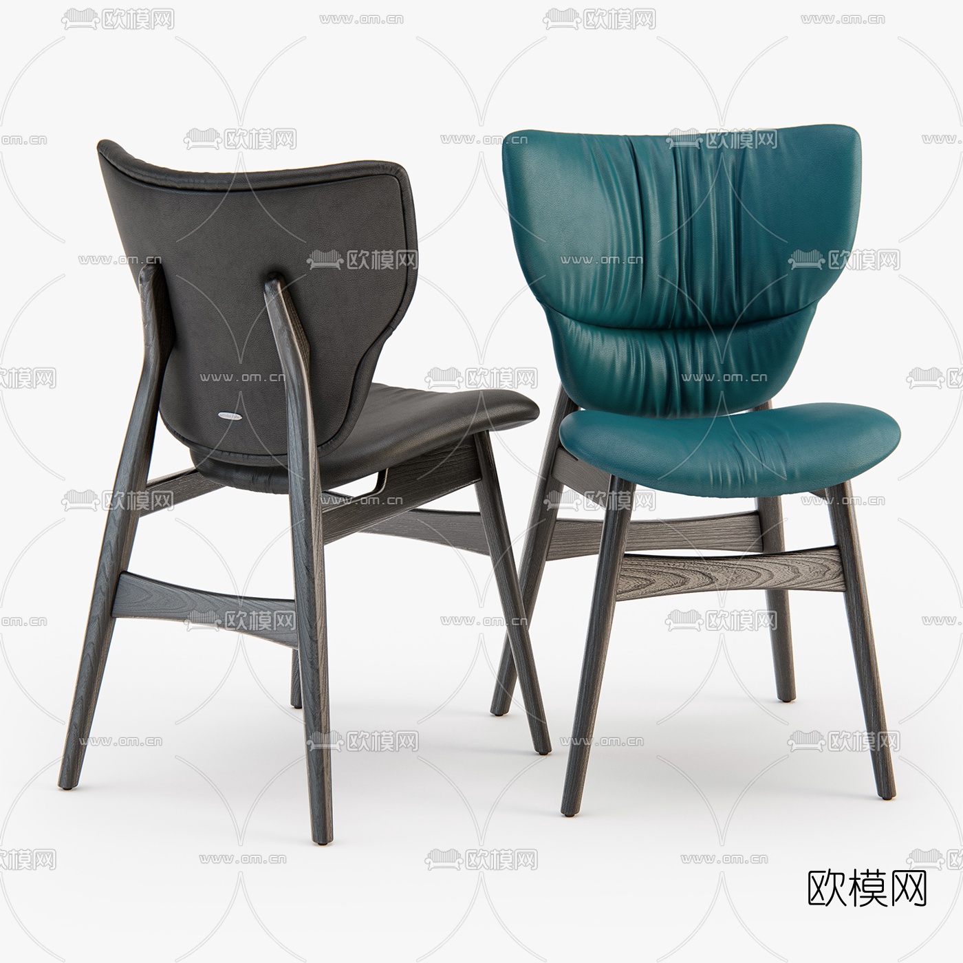 北欧皮革单椅3d模型下载（渲染图2）