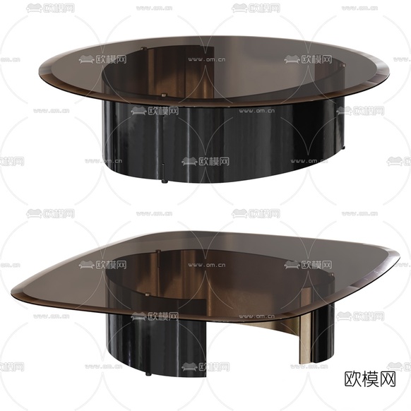 现代玻璃茶几3d模型下载(渲染图2)