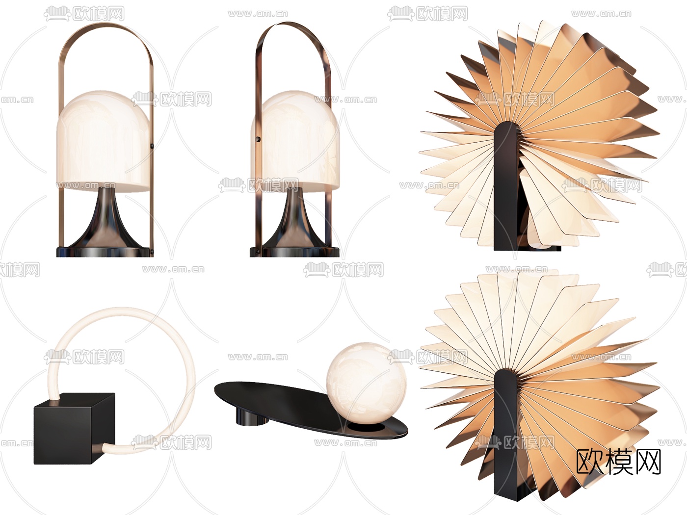 后现代环形台灯3d模型下载