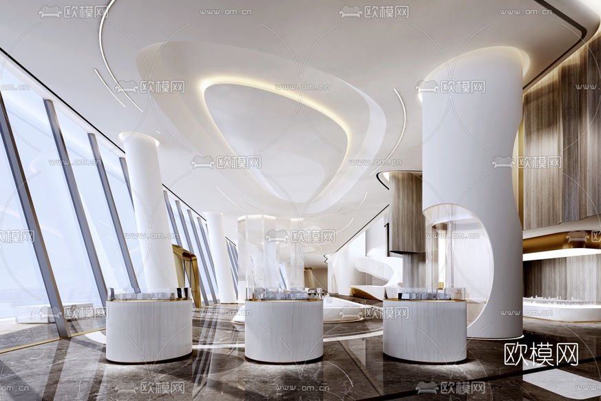 后现代售楼处沙盘区3d模型下载_ID10138910_3dmax免费模型-欧模网