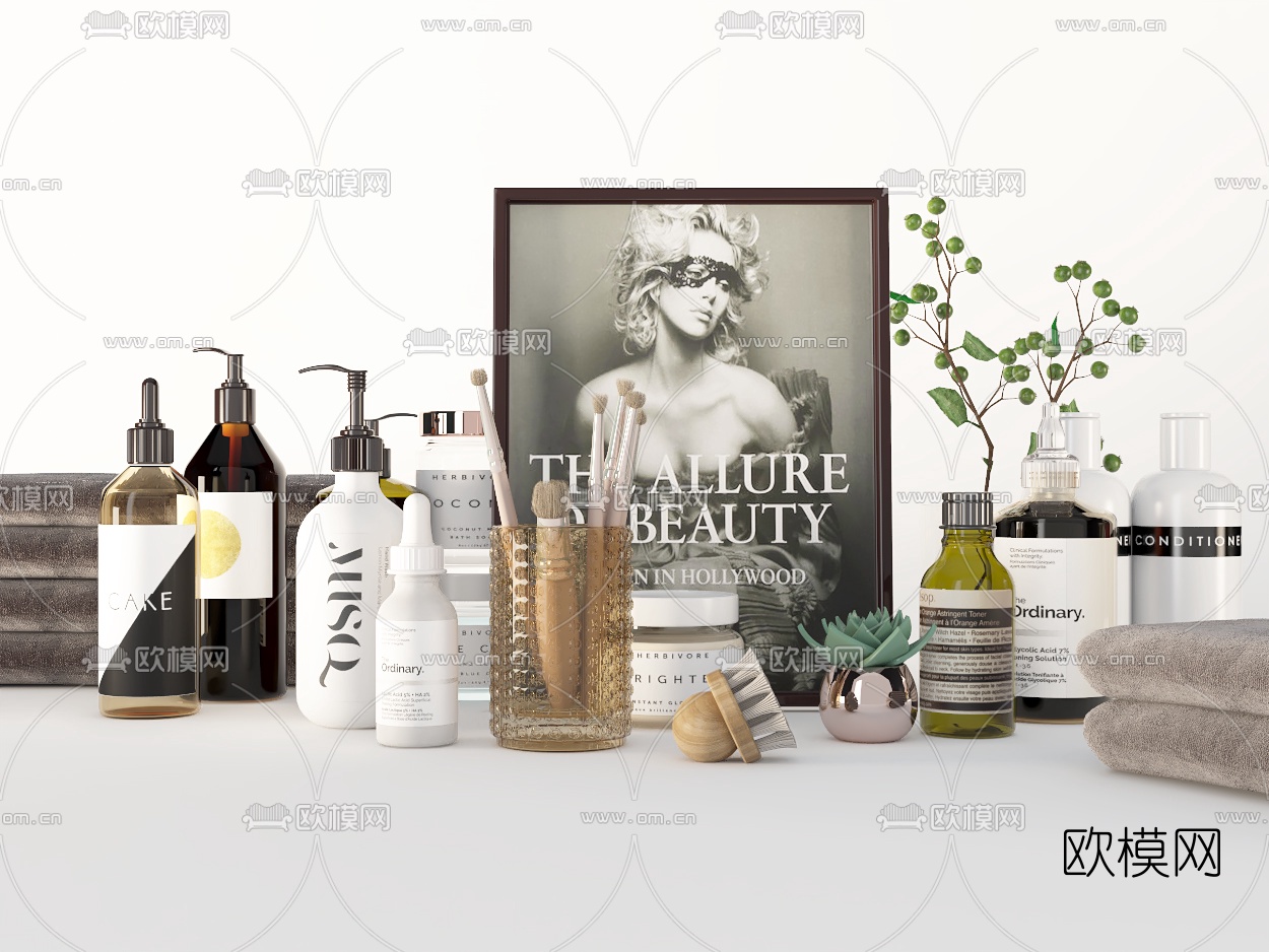 现代化妆品沐浴露洗漱用品3d模型下载