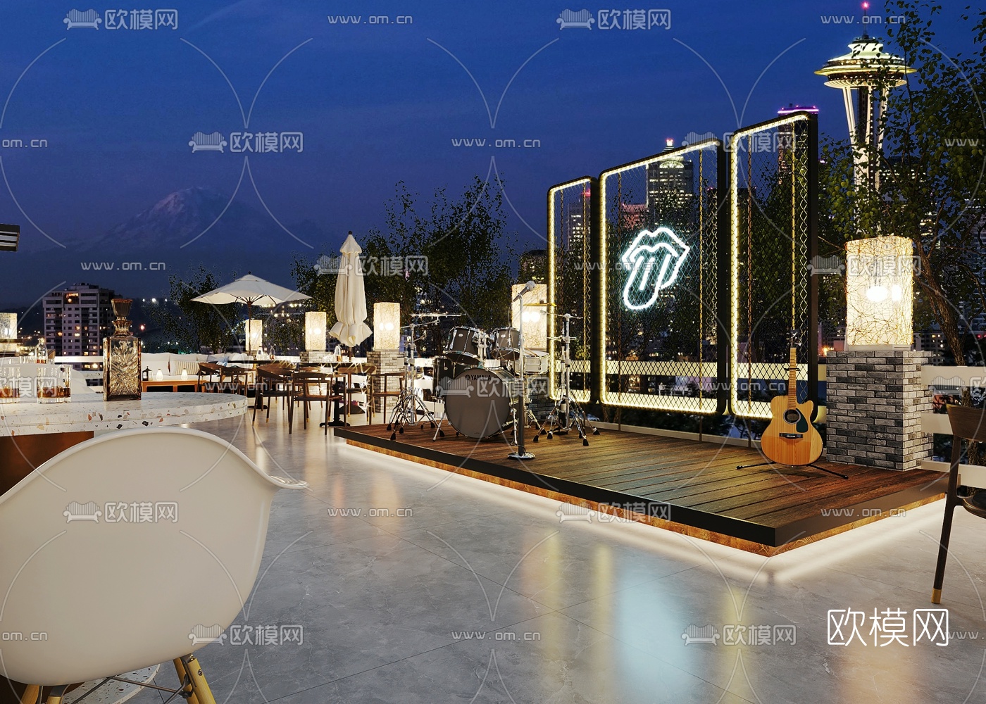 北欧户外露台酒吧3d模型