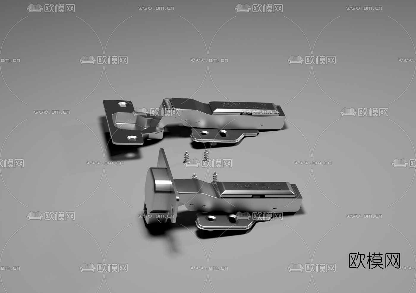 现代折页合页五金配件3d模型