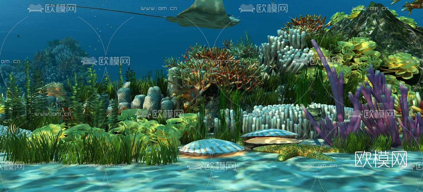 现代海洋公园水族馆3d模型