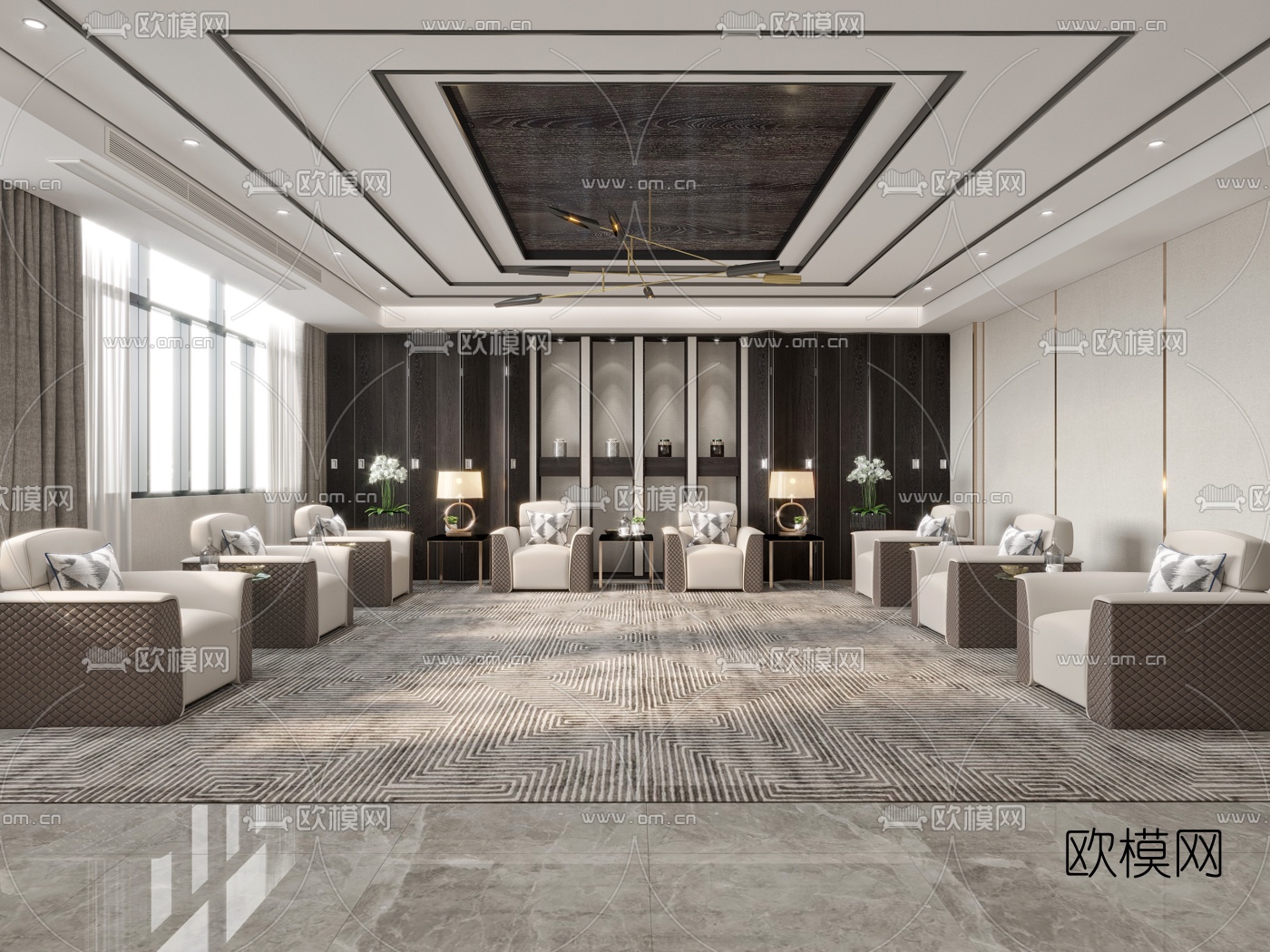 现代酒店接待室会客室3d模型下载_ID10186267_3dmax免费模型-欧模网
