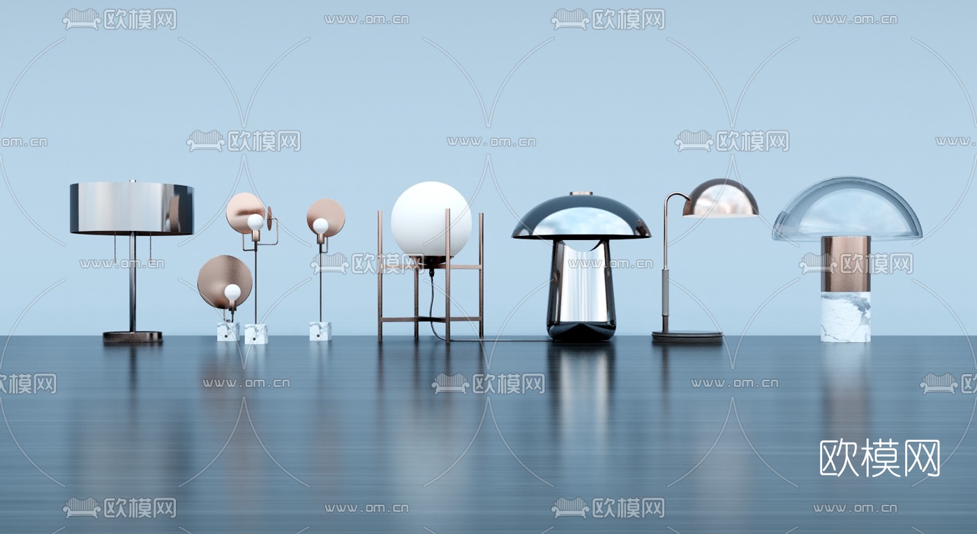 北欧金属台灯su模型下载（渲染图1）