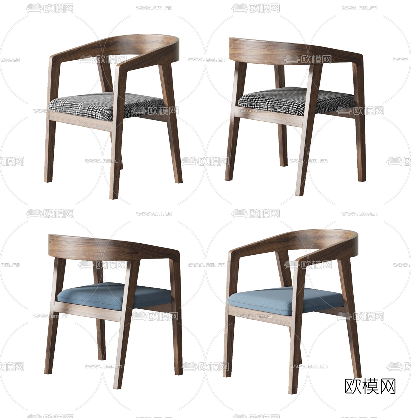 现代木质单椅3d模型