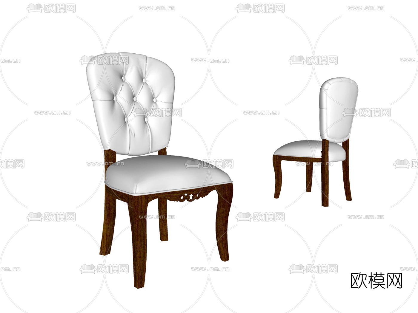 欧式皮革单椅su模型下载