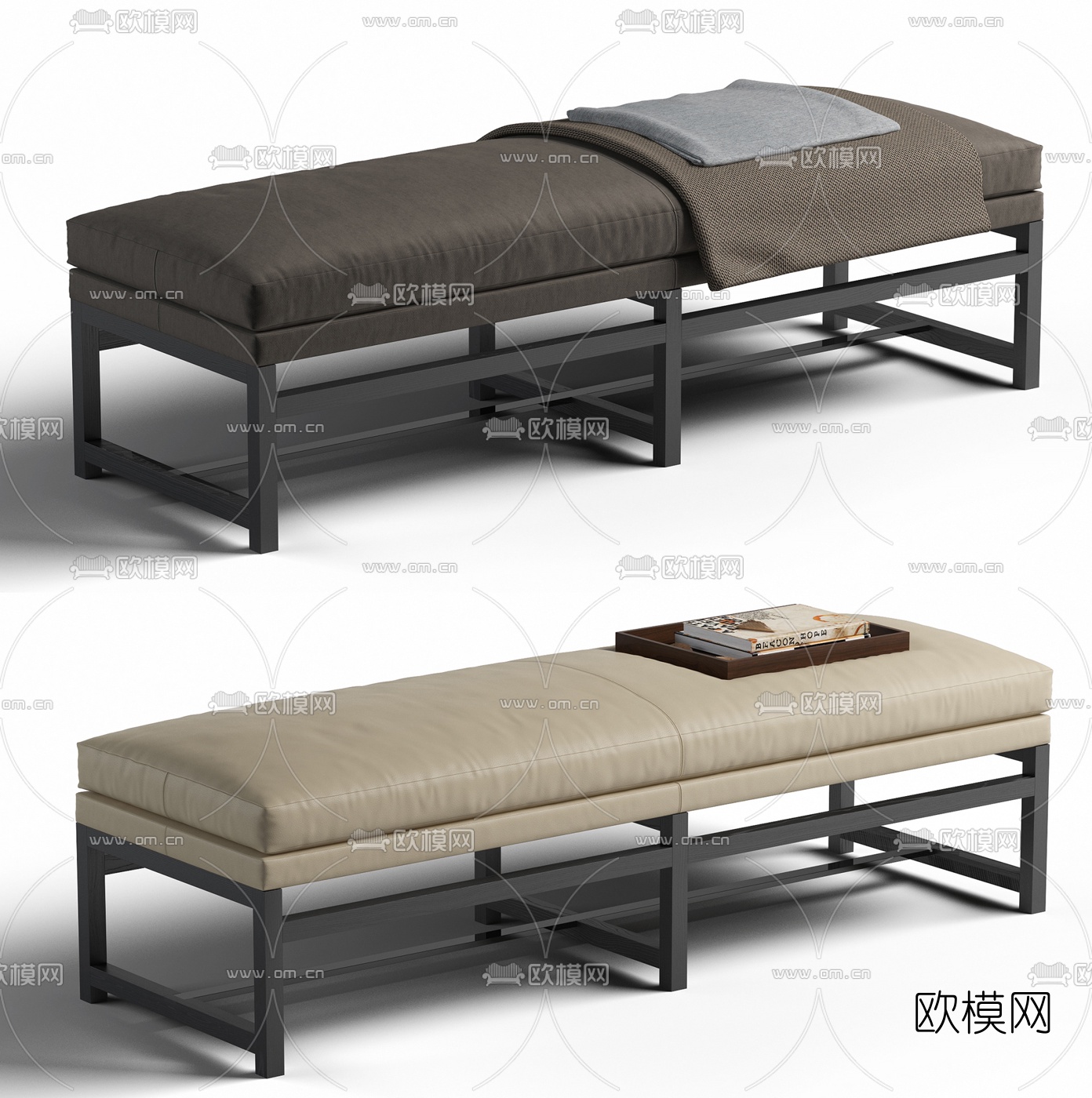 现代皮革脚踏3d模型