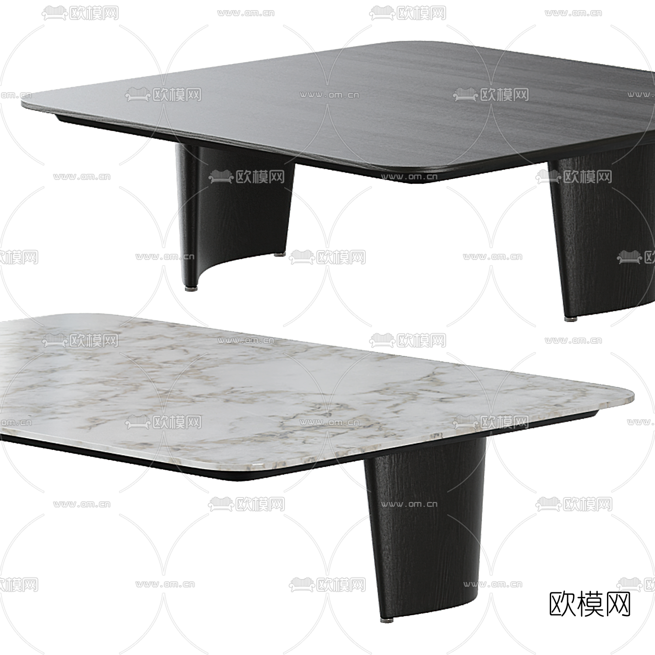 现代大理石茶几3d模型