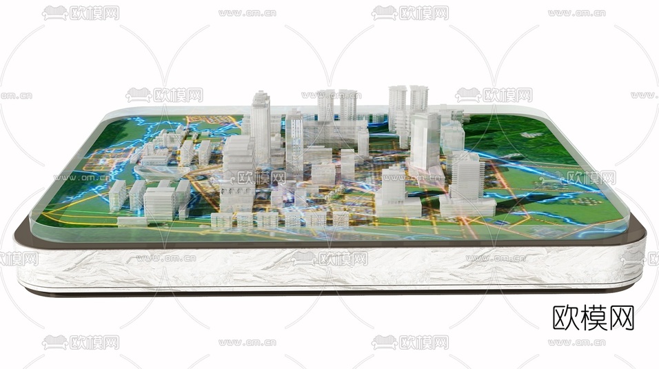 现代售楼处沙盘3d模型下载